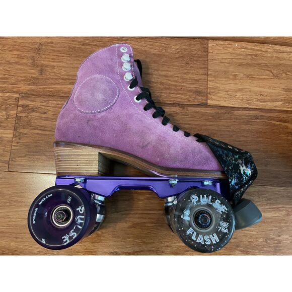 WIFA Street Suede Roller Skates EU37 Purple Atom Pilot Falcon Plate Pulse Wheels - Picture 2 of 7
